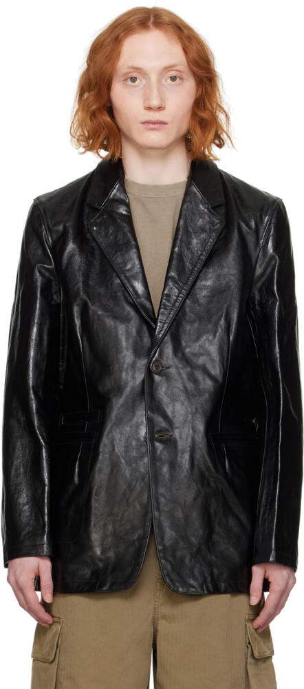 OUR LEGACY Black Opening Leather Jacket Cover