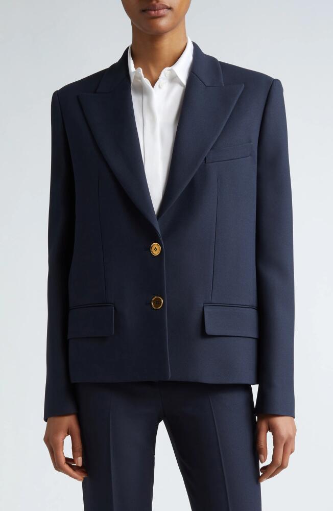 Michael Kors Collection Double Crepe Sablé Crop Blazer in Midnight Cover