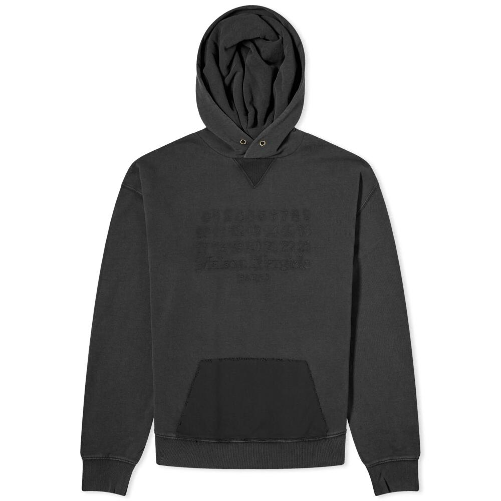 Maison Margiela Men's Tonal Number Logo Hoodie in Washed Black Cover