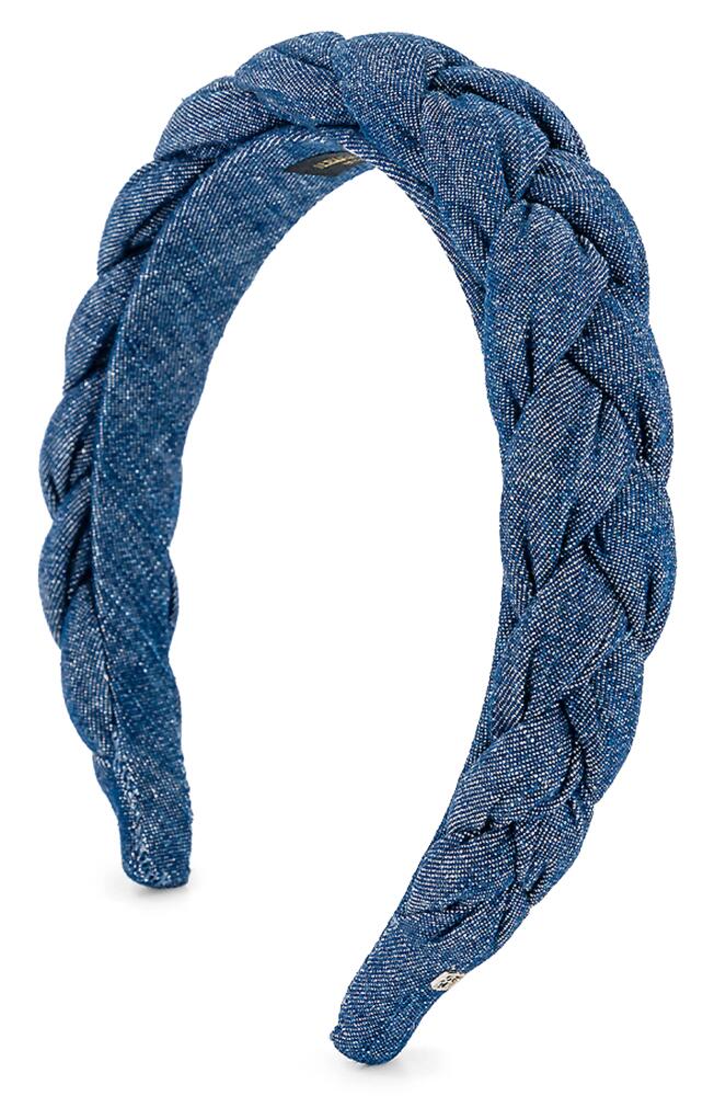 Alexandre de Paris Metallic Braided Headband in Blue Cover