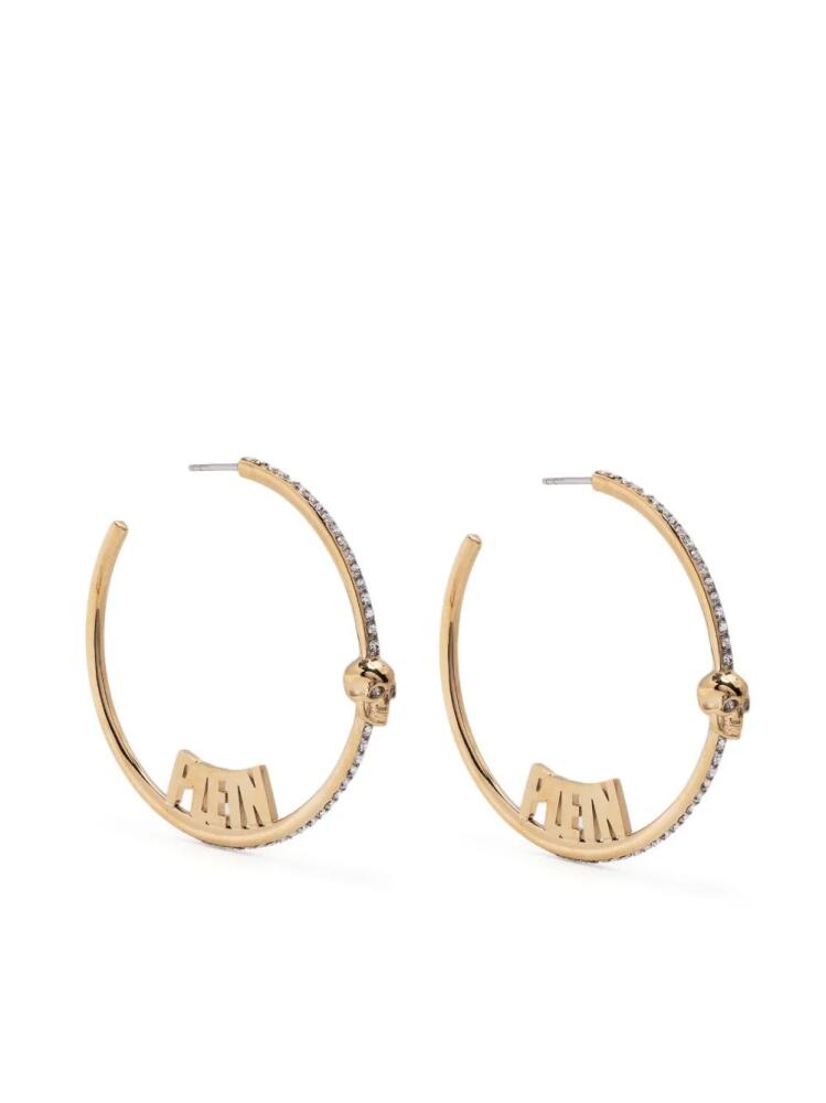 Philipp Plein logo-lettering hoop earrings - Gold Cover