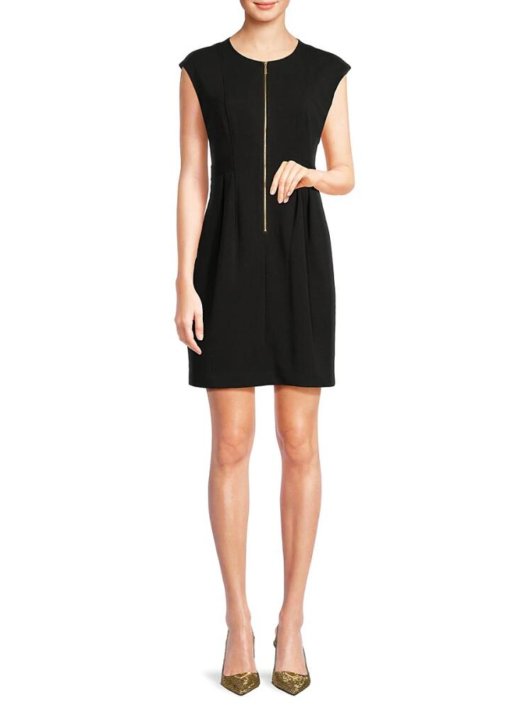 Calvin Klein Women's Zip Front Mini Dress - Black Cover