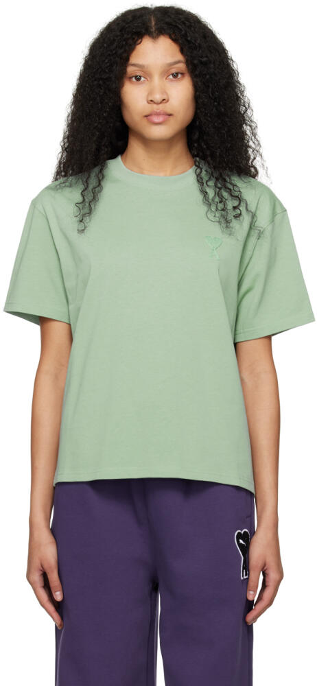 AMI Paris SSENSE Exclusive Green Ami de Cœur T-Shirt Cover