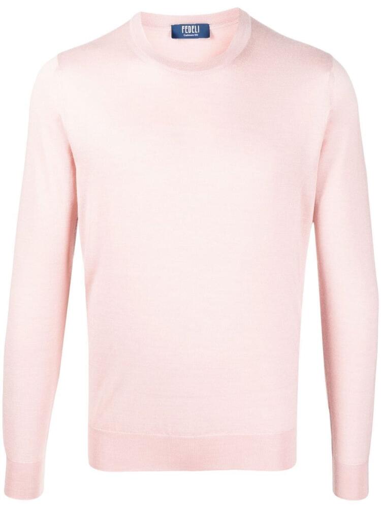 Fedeli ribbed crew neck jumper - Pink Cover