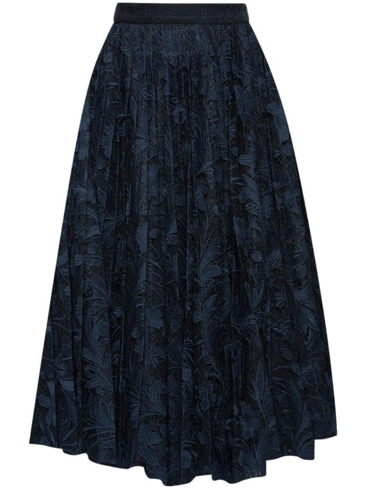 Oscar de la Renta lace-detailing midi skirt - Blue Cover