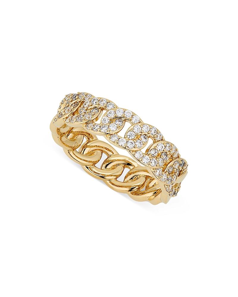 Nadri Twilight Pave Curb Chain Band Ring in 18K Gold Plated Cover