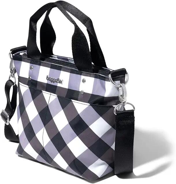 Baggallini Mini Carryall Tote (Black White Gingham) Handbags Cover