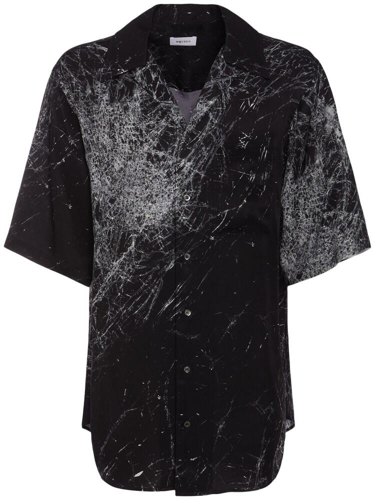 ALEXANDER MCQUEEN Smashed Screen Printed Viscose Shirt Cover