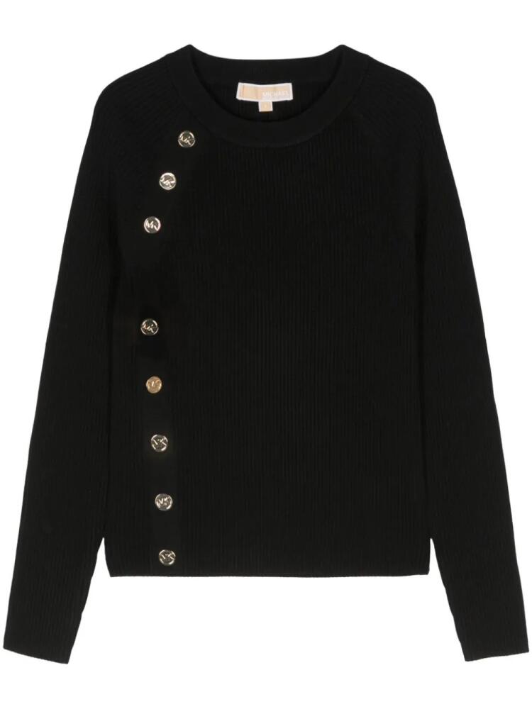 Michael Michael Kors logo-engraved-buttons jumper - Black Cover