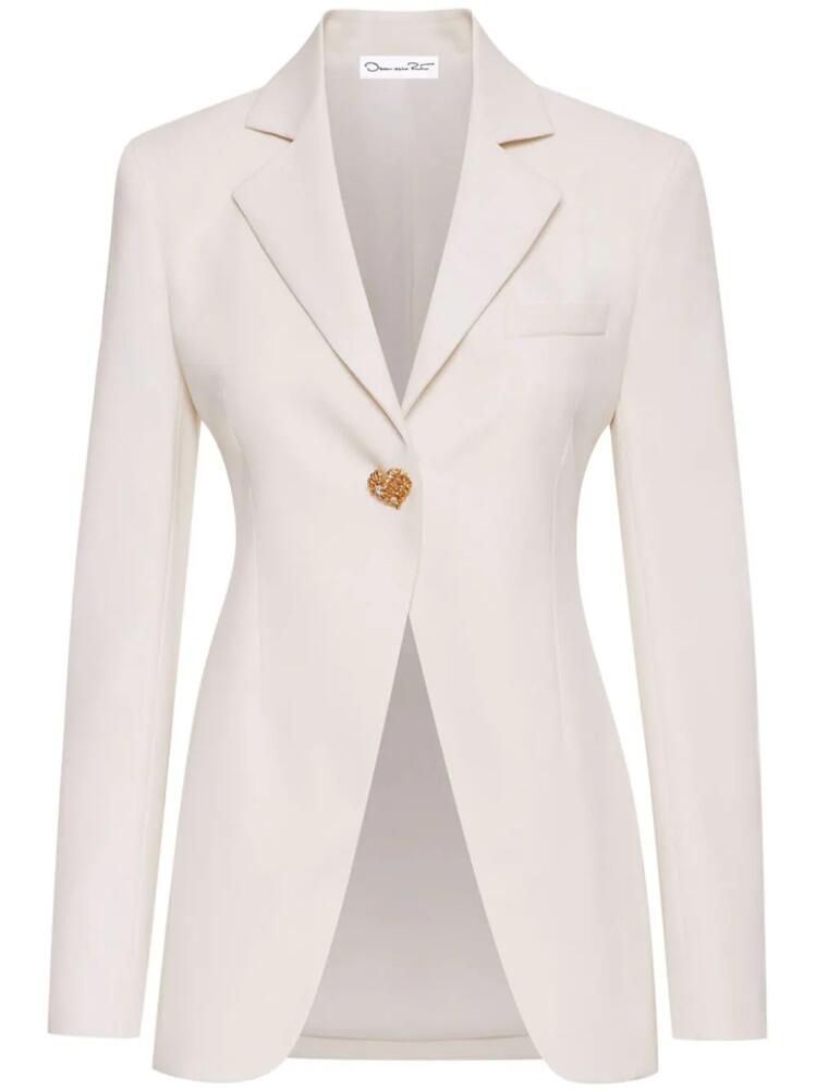 Oscar de la Renta button-detail virgin-wool blazer - White Cover