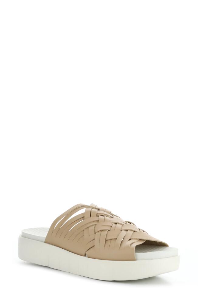 Bos. & Co. Rised Strappy Slide Sandal in Tan Leader Cover