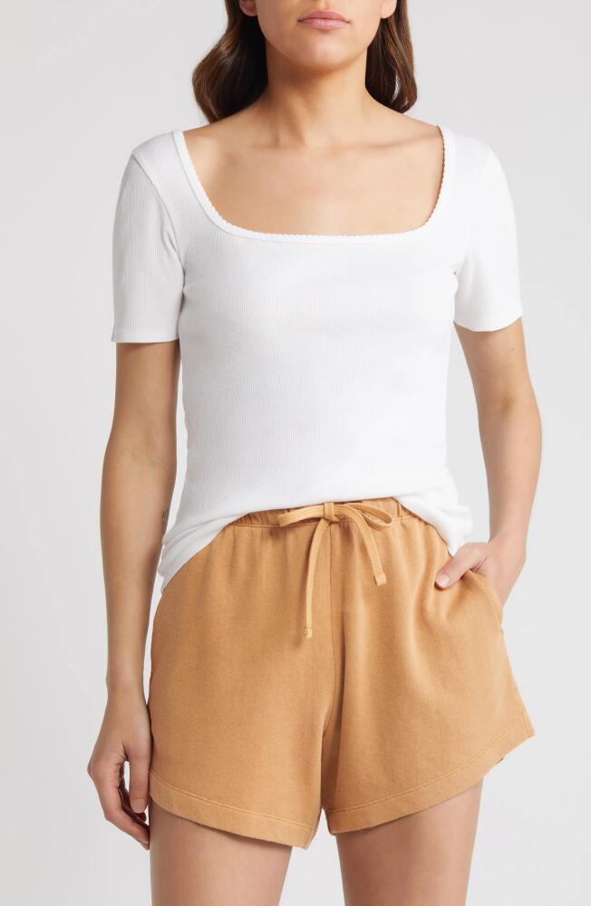 Treasure & Bond Scoop Neck Rib Top in White Cover