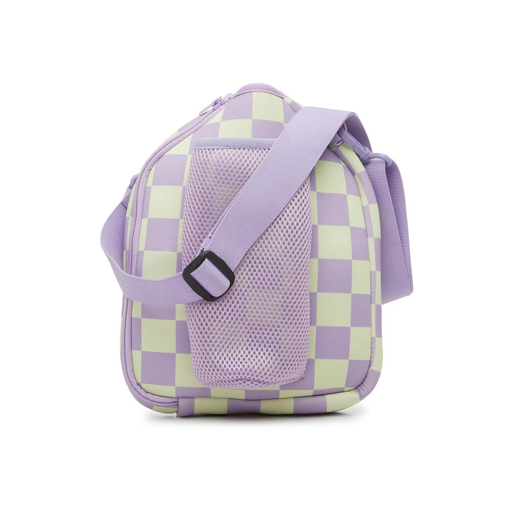 MYTAGALONGS Pickleball Crossbody Bag | Women's | White/Purple Checkerboard Print Cover