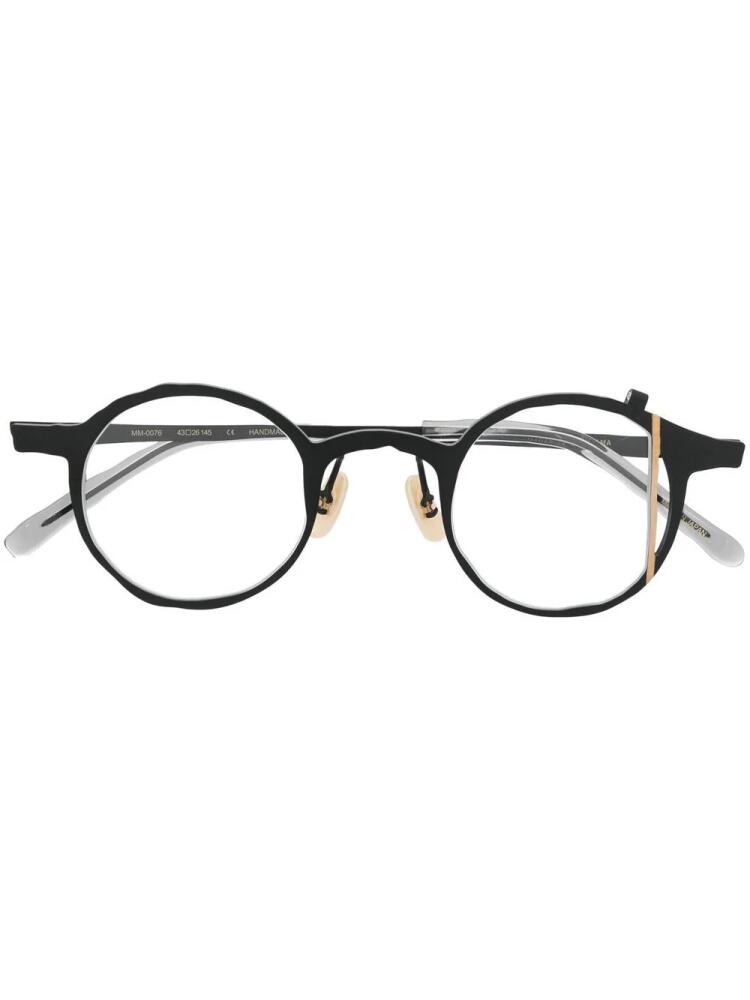 MASAHIROMARUYAMA strap-detail round glasses - Black Cover