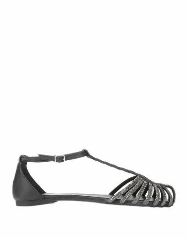 Cafènoir Woman Sandals Black Soft Leather Cover