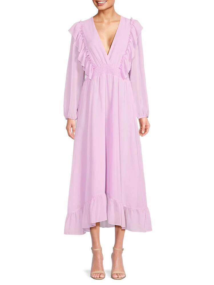 Area Stars Women's Mina Ruffle A-Line Midi Dress - Light Purple Cover