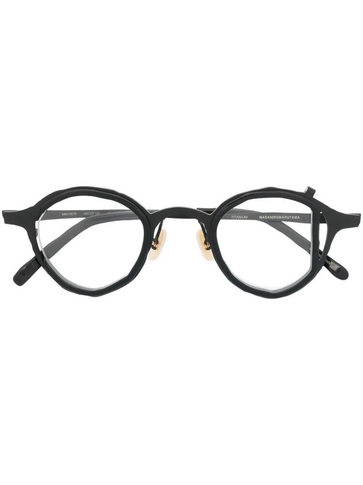 MASAHIROMARUYAMA strap-detail round glasses - Black Cover