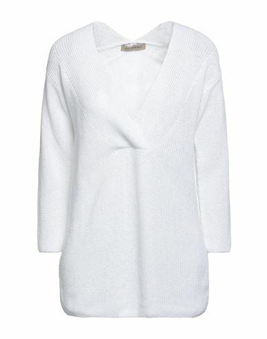 Gentryportofino Woman Sweater White Cotton, Elastane Cover