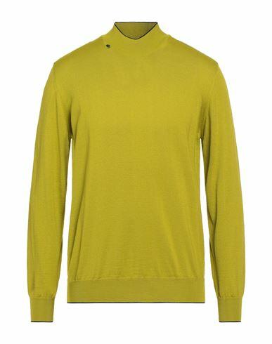 Gabardine Man Turtleneck Acid green Merino Wool, Acrylic Cover