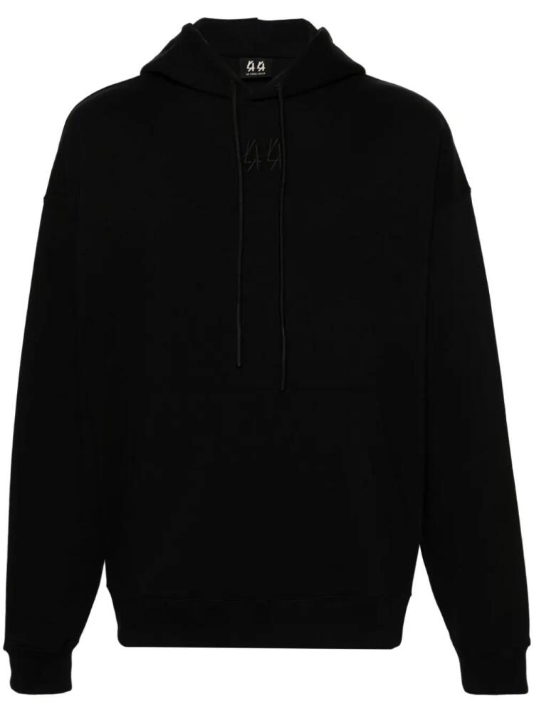 44 LABEL GROUP logo-print cotton hoodie - Black Cover