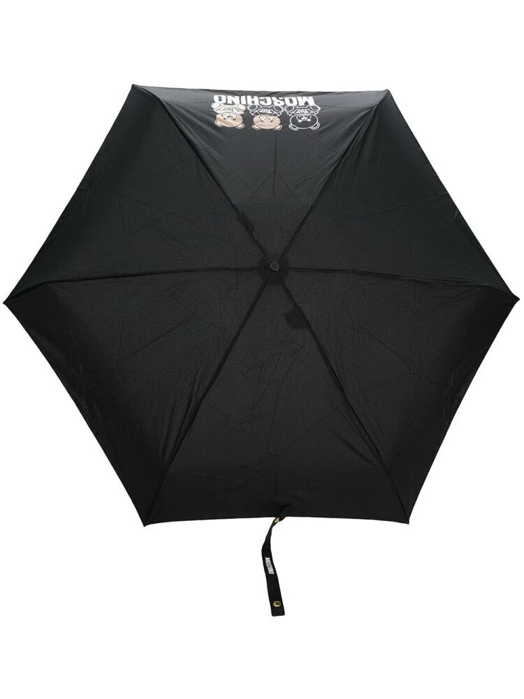 Moschino Teddy Bear print umbrella - Black Cover