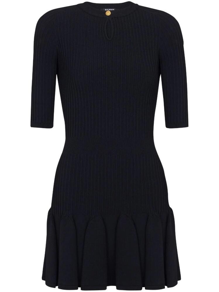 Balmain knit skater short dress - Black Cover