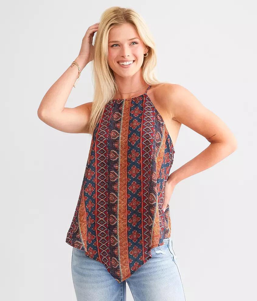 Daytrip Chiffon Hanky Hem Tank Top Cover