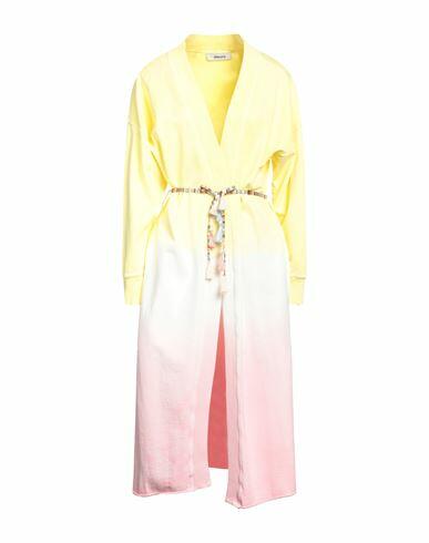 Dimora Woman Overcoat & Trench Coat Yellow Cotton Cover