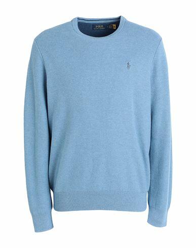 Polo Ralph Lauren Textured Cotton Crewneck Sweater Man Sweater Light blue Cotton Cover