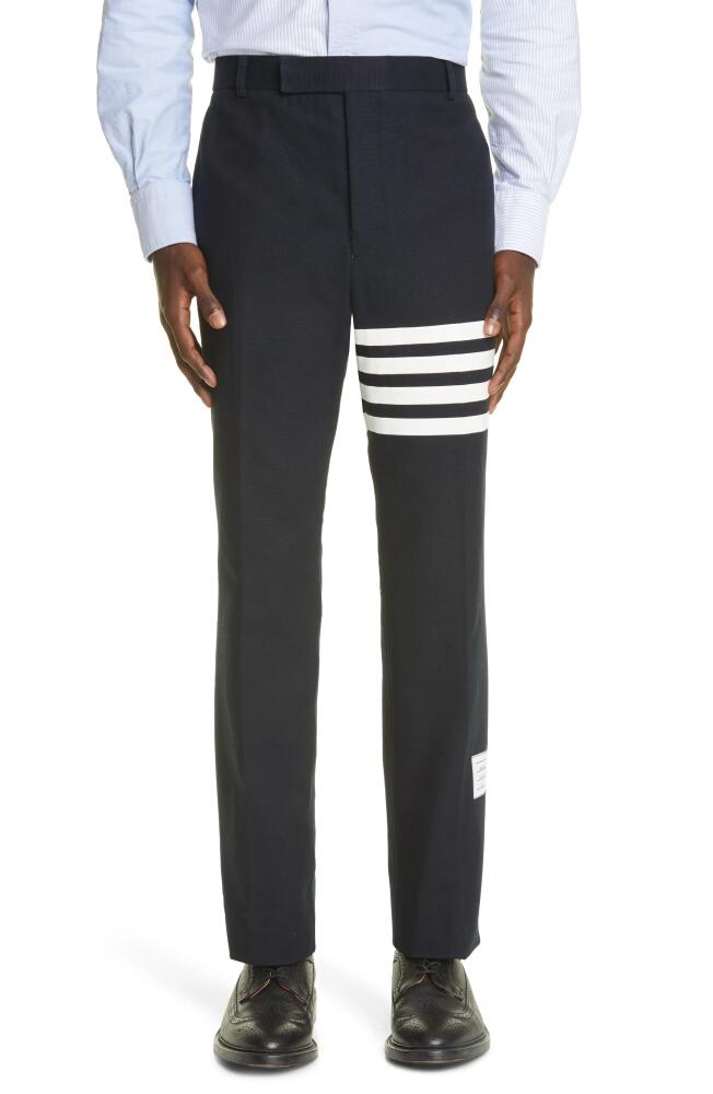 Thom Browne 4-Bar Classic Cotton Chino Pants in Navy Cover