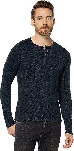 John Varvatos MEMPHIS WAFFLE HENLEY (Navy) Men's Clothing Cover