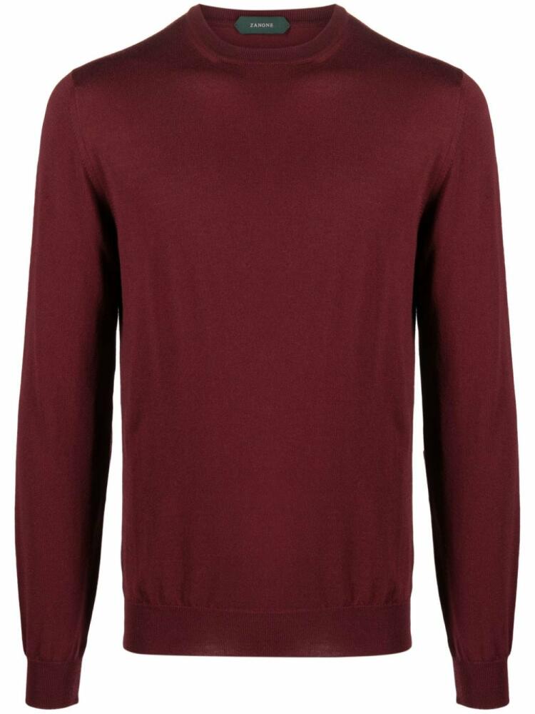 Zanone crew-neck fine-knit jumper - Red Cover