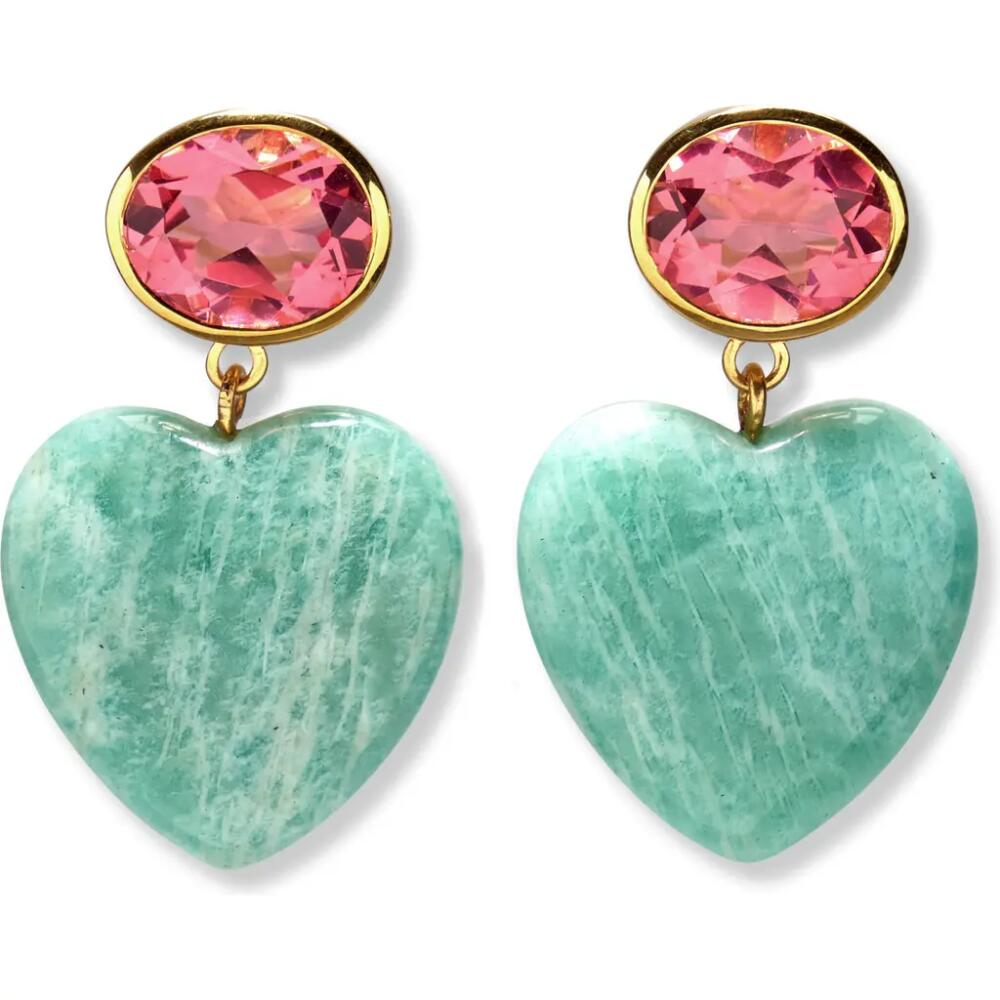 Lizzie Fortunato Gemma Heart Drop Earrings in Multi Amazonite Cover