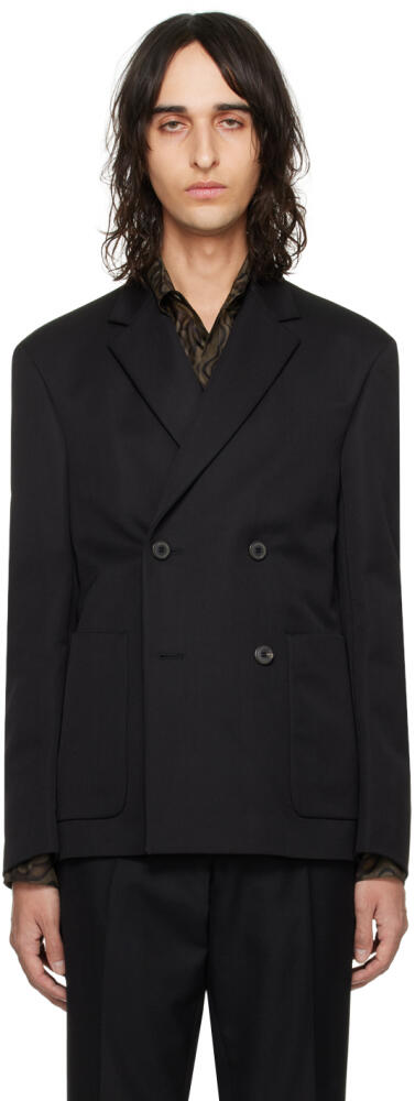 Dries Van Noten Black Double-Breasted Blazer Cover