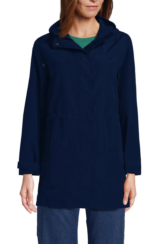 Lands' End Squall Hooded Waterproof Raincoat in Deep Sea Navy Cover