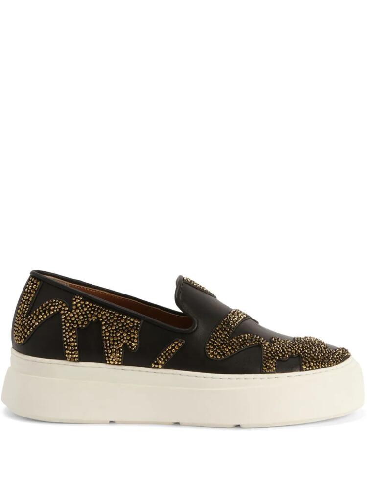 Giuseppe Zanotti Gz Mike Sign leather slip-on sneakers - Black Cover