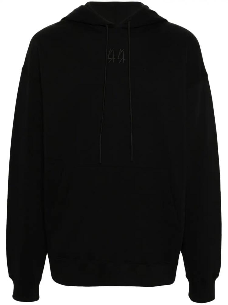 44 LABEL GROUP logo-embroidered cotton hoodie - Black Cover