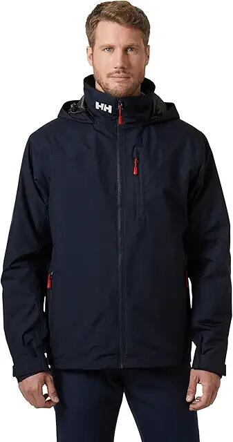 Helly Hansen Crew Hooded Midlayer Jacket 2 (Navy) Men's Clothing Cover