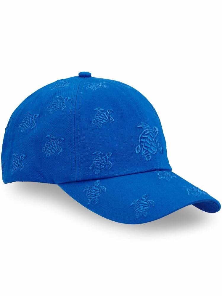 Vilebrequin turtle-embroidered cotton cap - Blue Cover