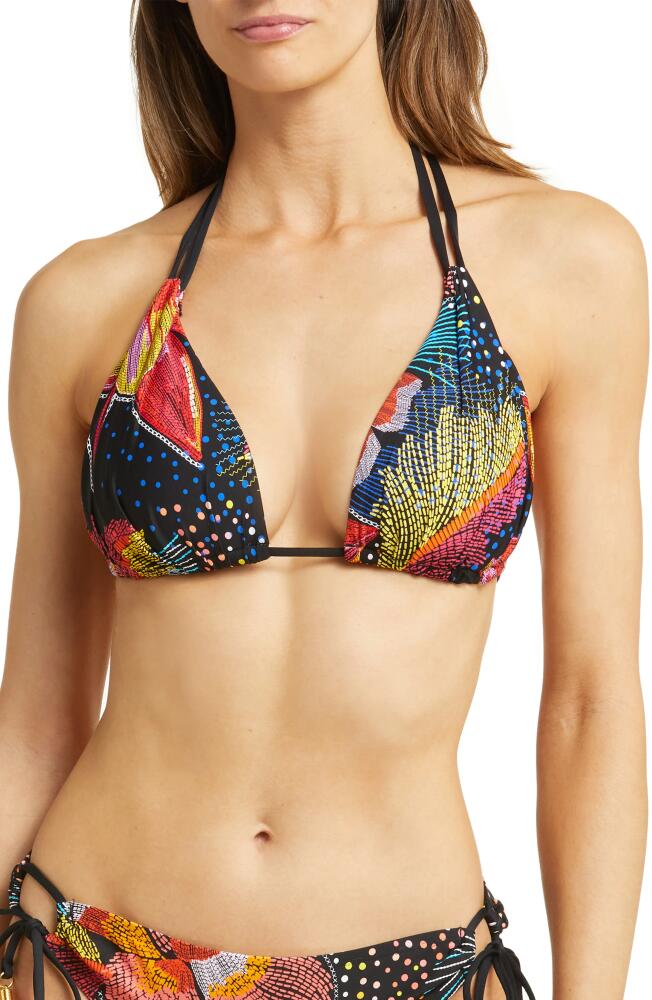 La Blanca Sunlit Soiree Halter Bikini Top in Black Multi Cover