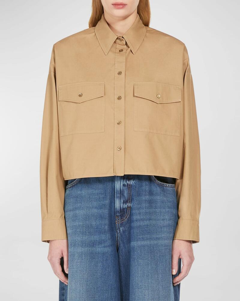 Weekend Max Mara Decano Boxy High-Low Shirt Cover