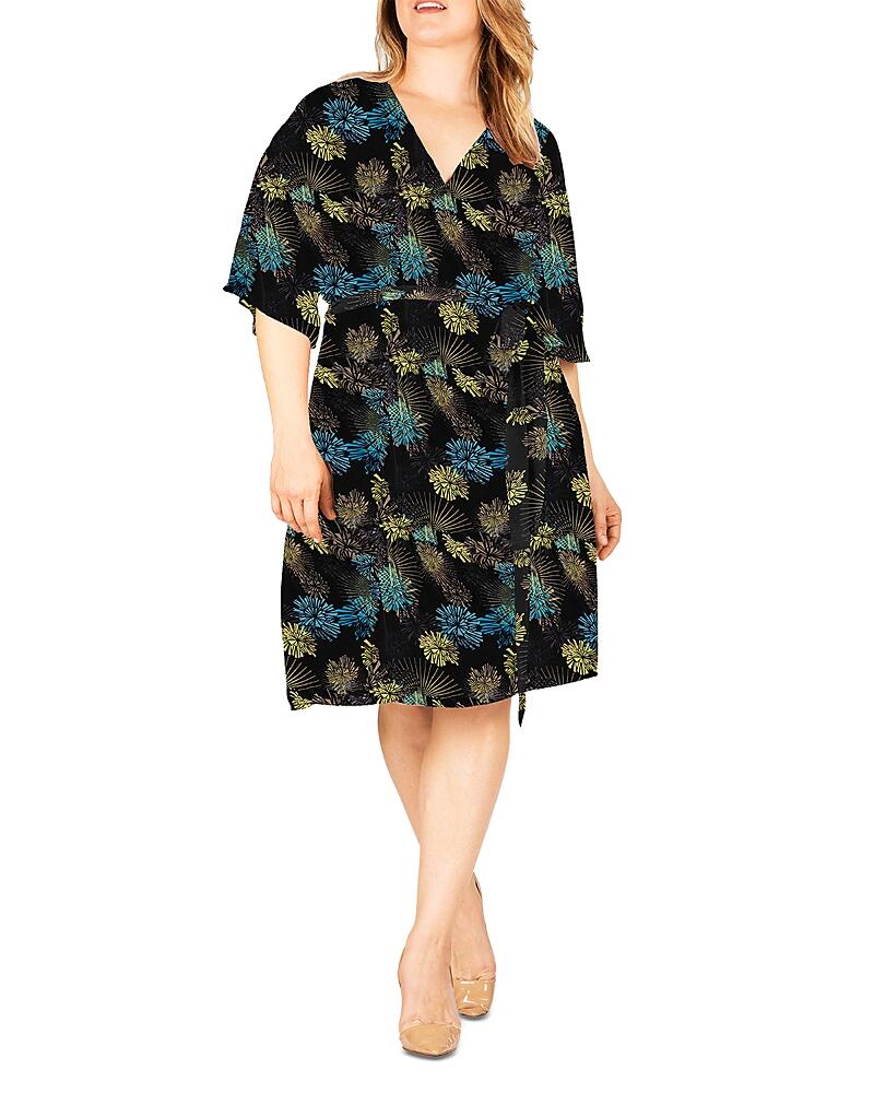 standards & practices Plus Candice Floral Print Wrap Dress Cover