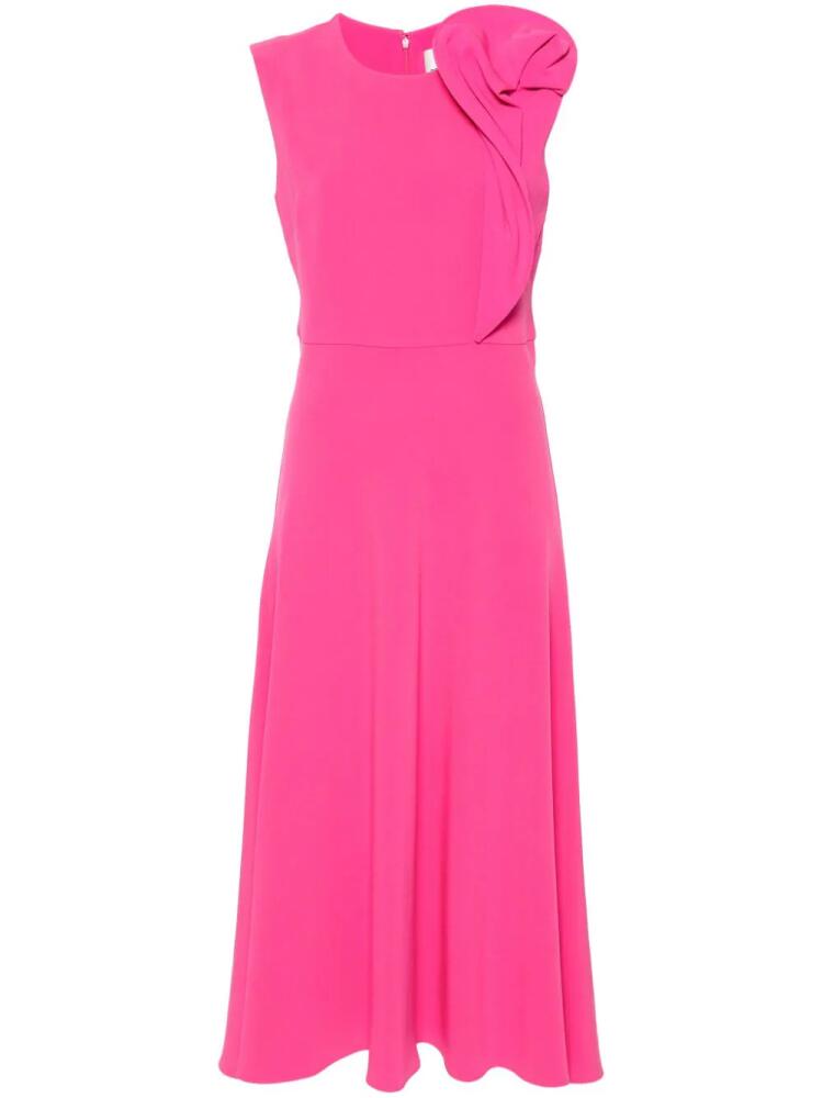 Roland Mouret floral-appliqué crepe midi dress - Pink Cover