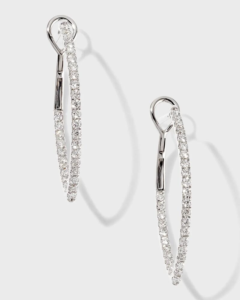 Frederic Sage 18k White Gold Diamond Marquise Hoop Earrings Cover