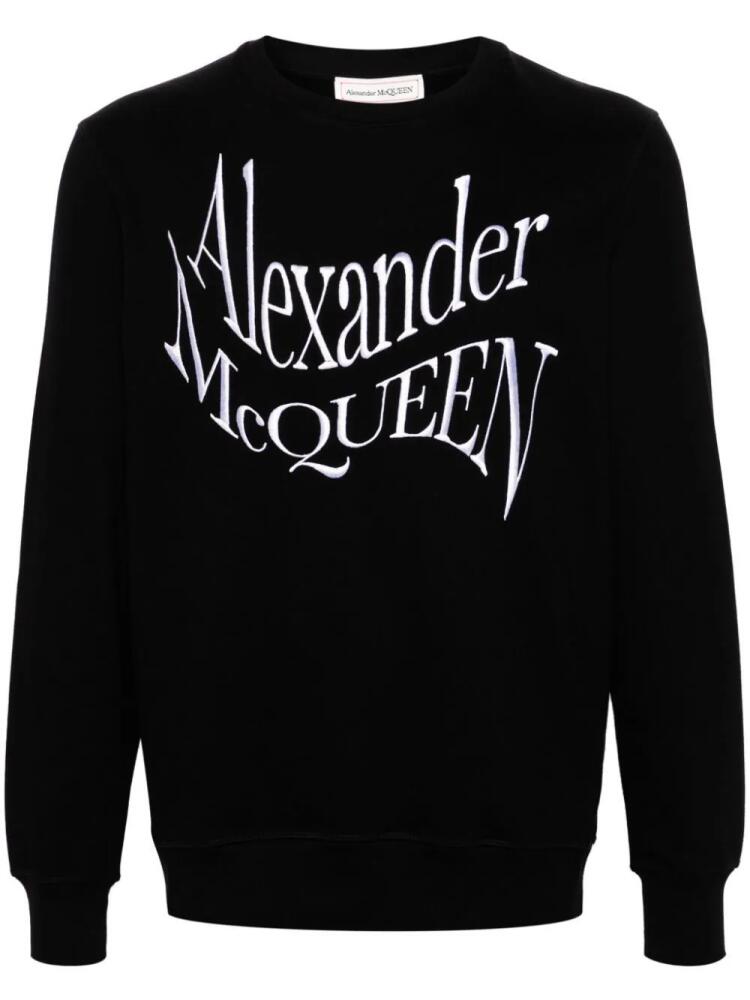 Alexander McQueen logo-embroidered cotton sweatshirt - Black Cover