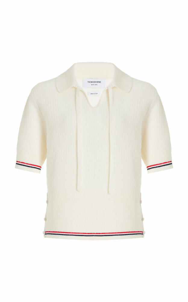 Thom Browne - Wool-Blend Polo Top - White Cover