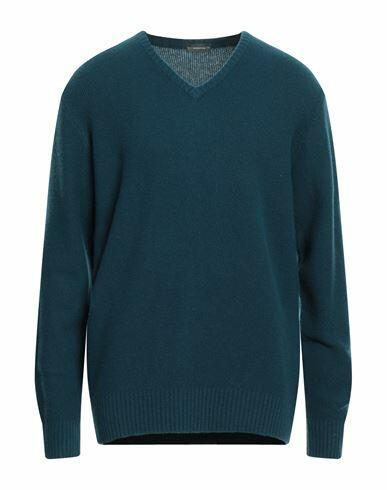 Rossopuro Man Sweater Pastel blue Wool, Cashmere Cover