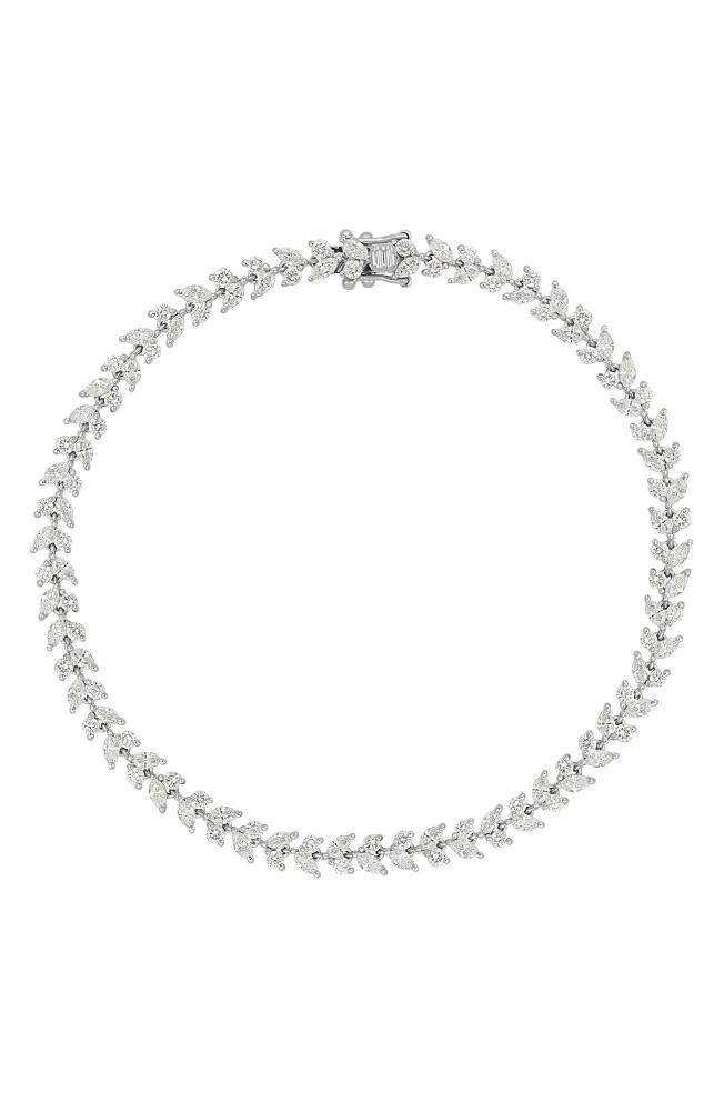 Bony Levy Getty Diamond Floral Tennis Bracelet in 18K White Gold Cover