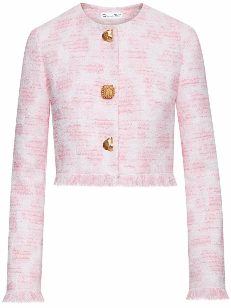 Oscar de la Renta textured tweed jacket - Pink Cover