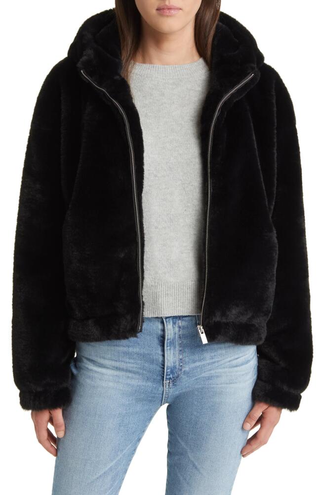 UGG(r) Mandy Faux Fur Hooded Jacket in Tar Cover